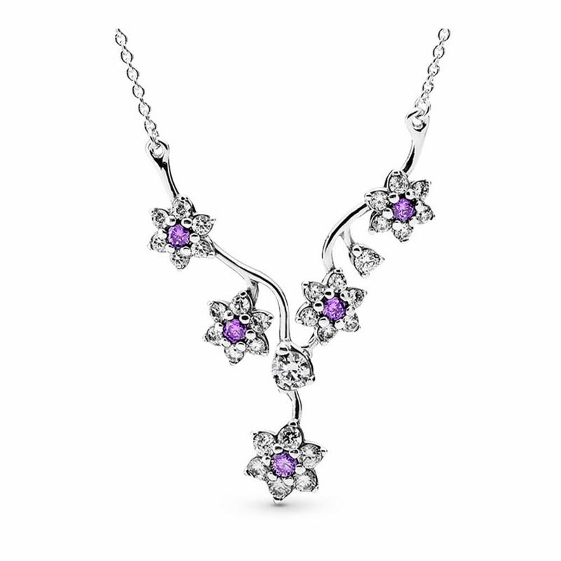 Pandora Forget Me Not Necklace NZ, Sterling Silver (397605-LNJ)